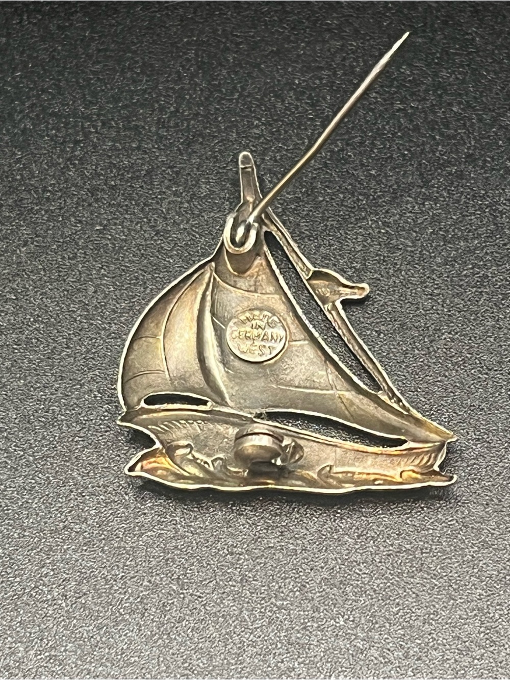 Vintage tested sterling silver west germany sailboat brooch nautical pin - Picture 5 of 7